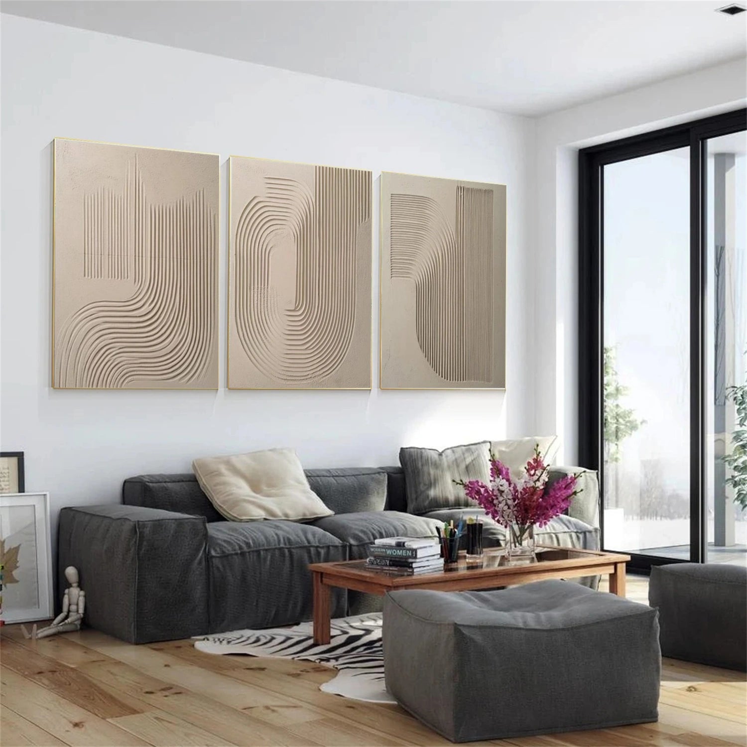 Minimalist Textured Canvas Art Set of 3 #MM361