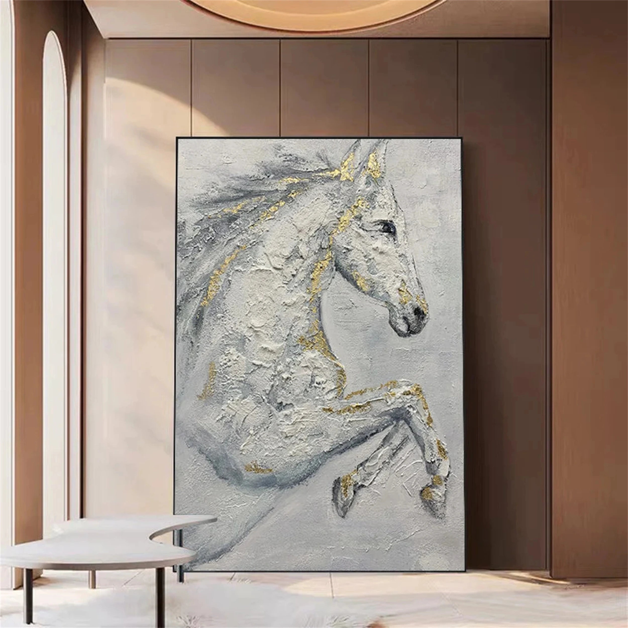 White Horse Abstract Animal Wall Art #AL002