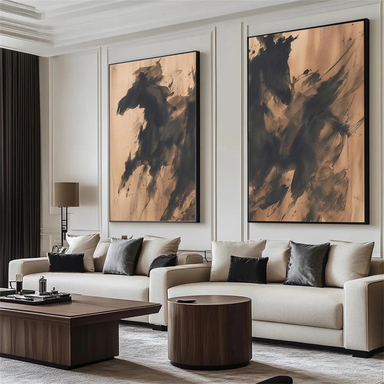 Abstract Animal Horse Wall Art Set of 2 #AL177