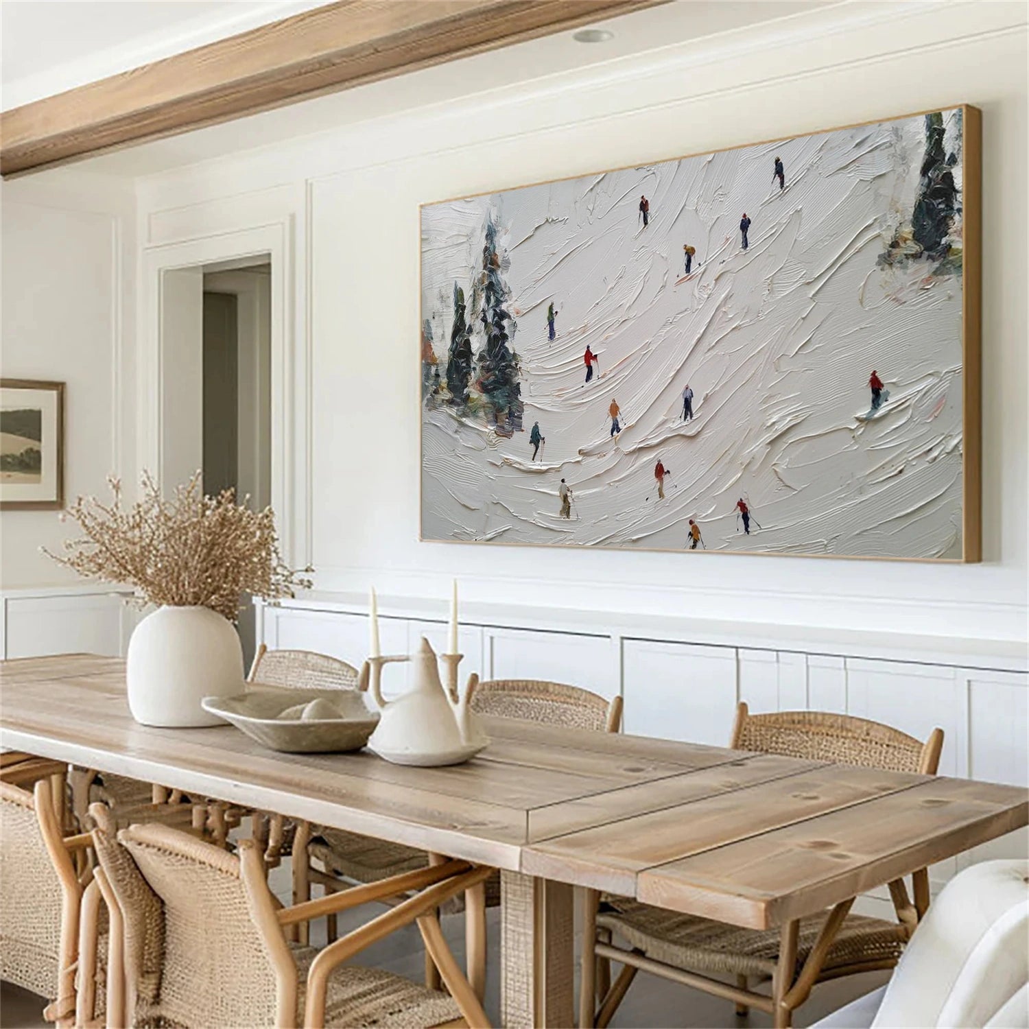 Skiing Sport Textured Wall Art #SA068