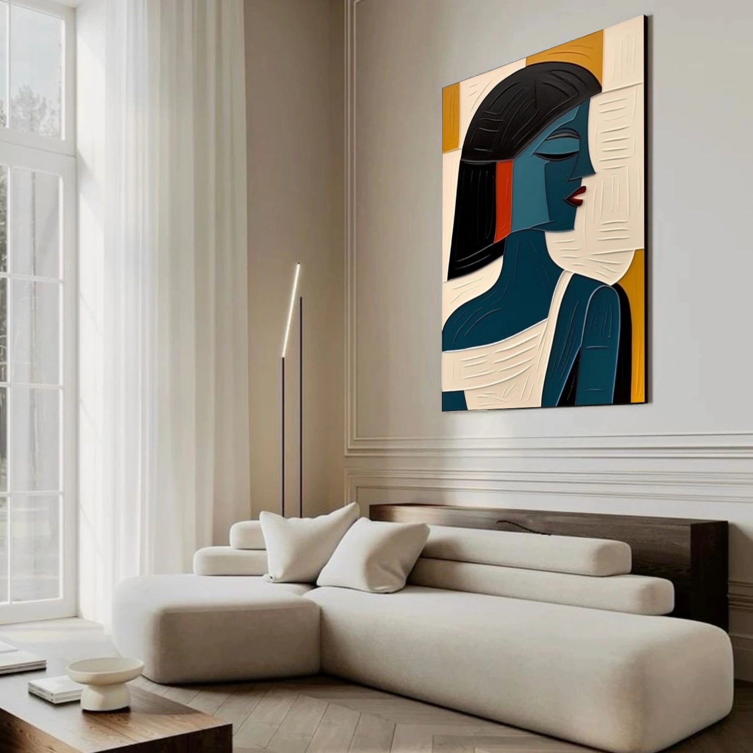 Abstract Portrait Textured Wall Art #AP069