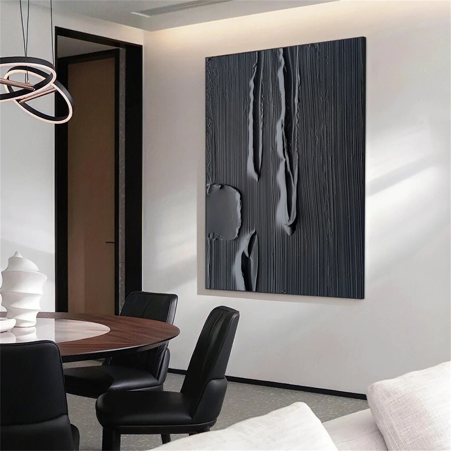 Black Minimalistic Textured Art #MM238