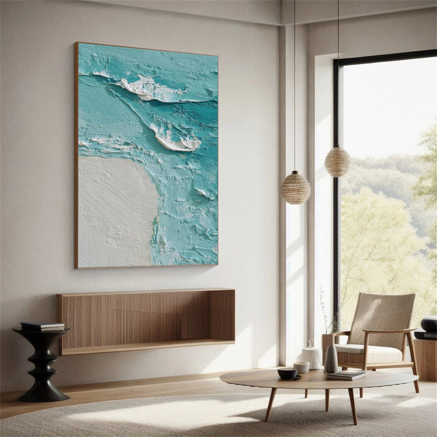 Sea & Sky Abstract Textured Wall Art #MS148