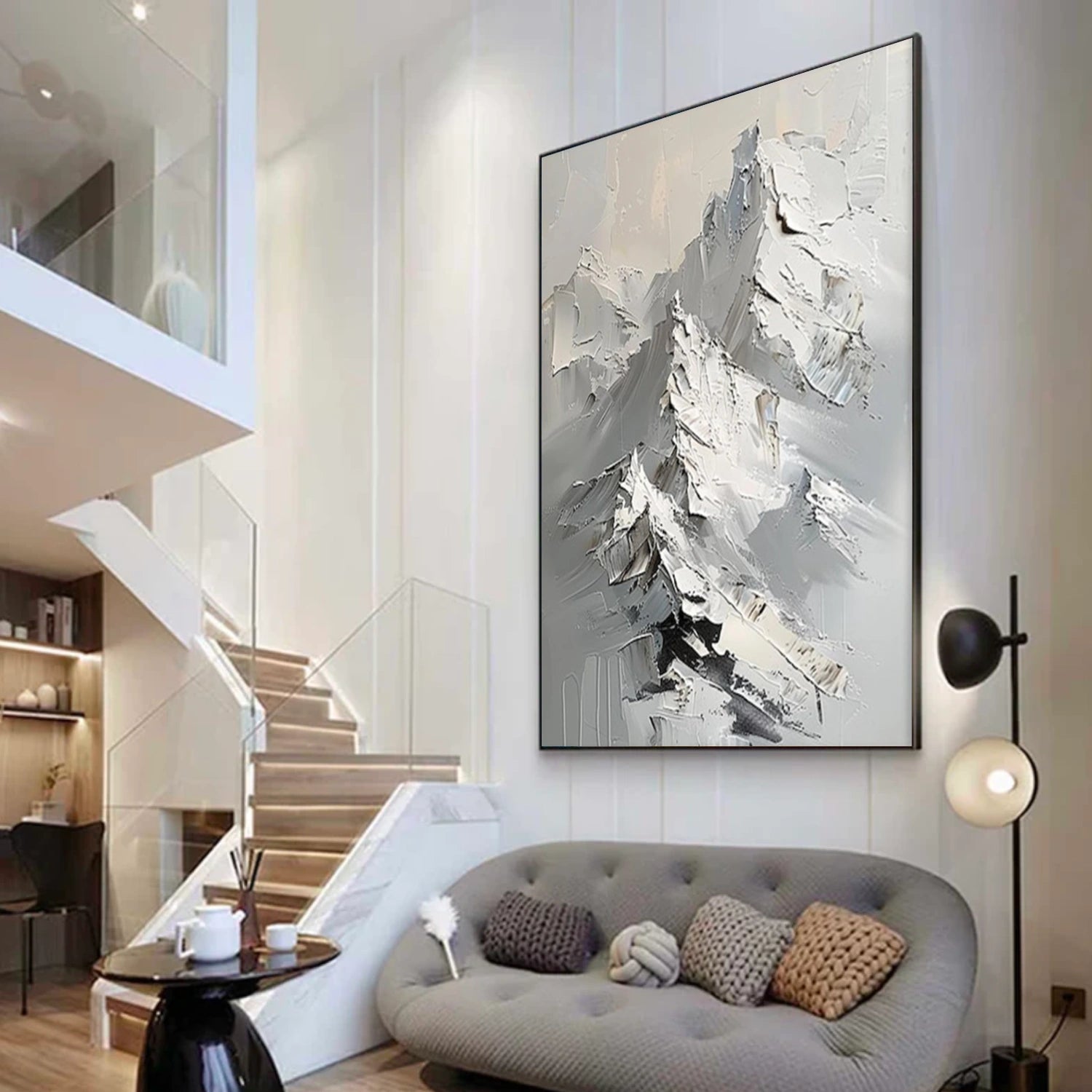 Minimalist Mountain Textured Canvas Art #MM332