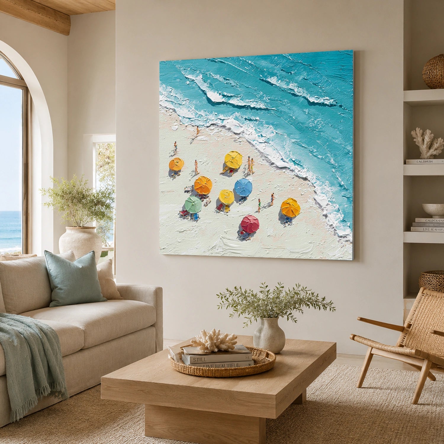 Sea & Sky Abstract Textured Wall Art #MS323