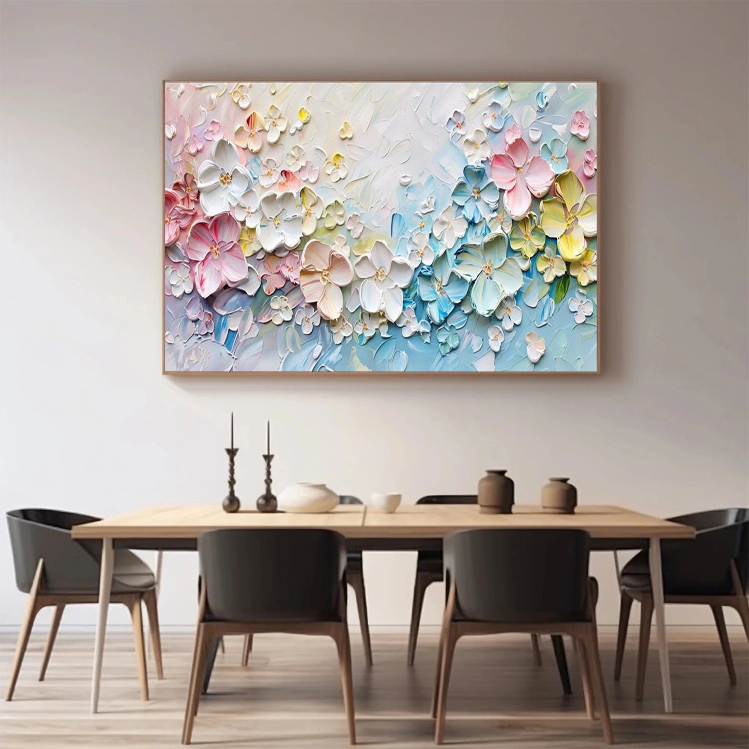 Colorful Flower & Tree Abstract Textured Wall Art #ML088