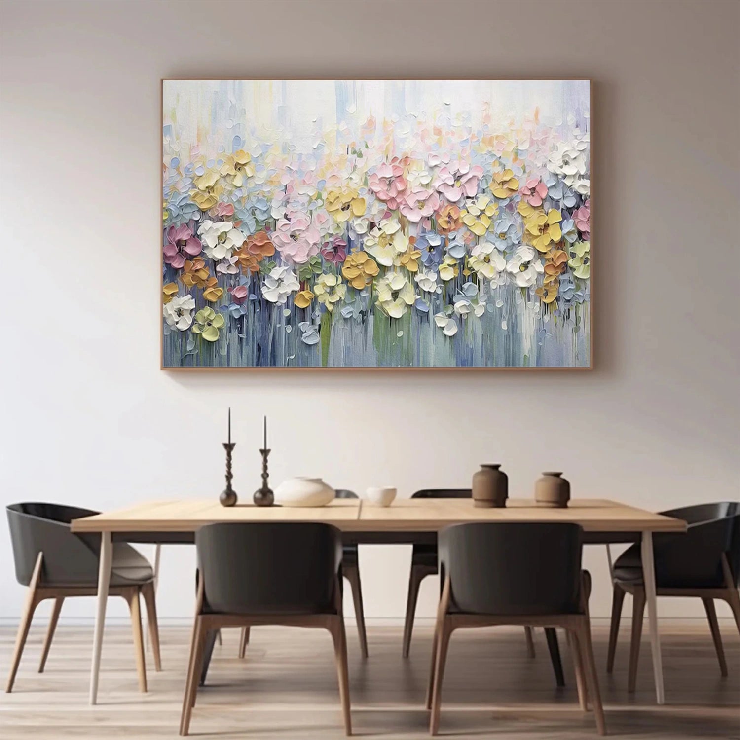 Colorful Flower & Tree Abstract Textured Wall Art #ML089