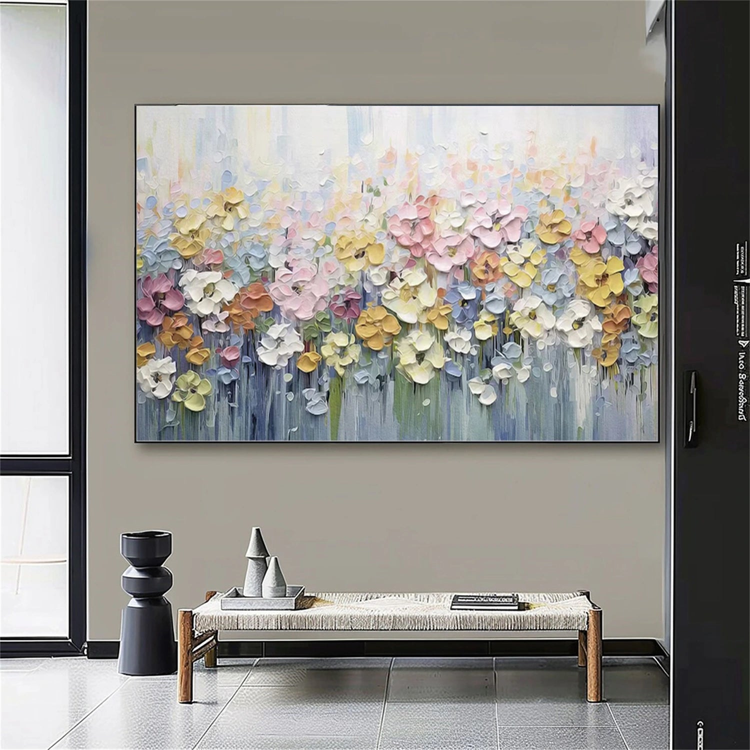 Colorful Flower & Tree Abstract Textured Wall Art #ML089
