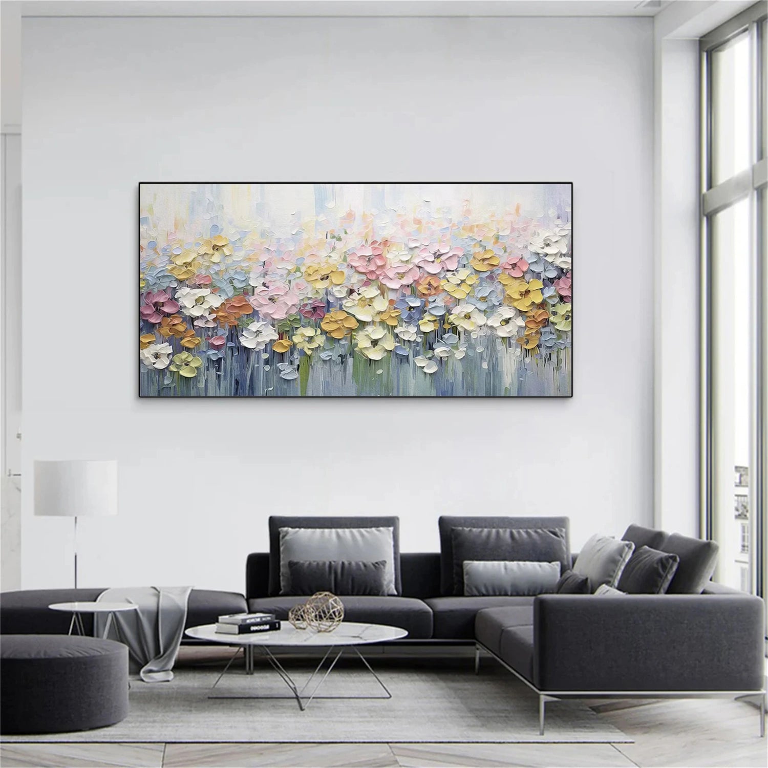 Colorful Flower & Tree Abstract Textured Wall Art #ML089