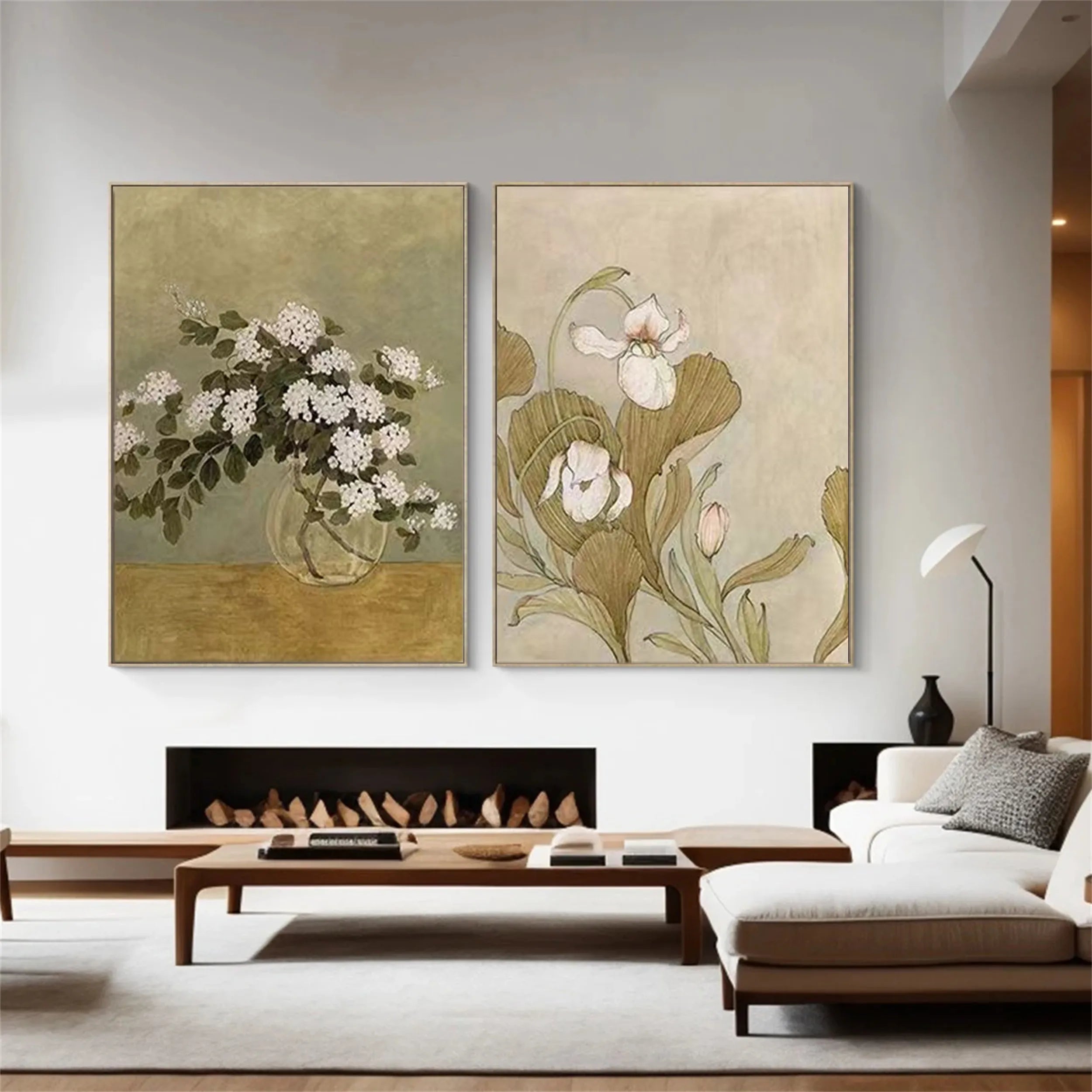 Colorful Flower & Tree Abstract Wall Art Set of 2#ML022