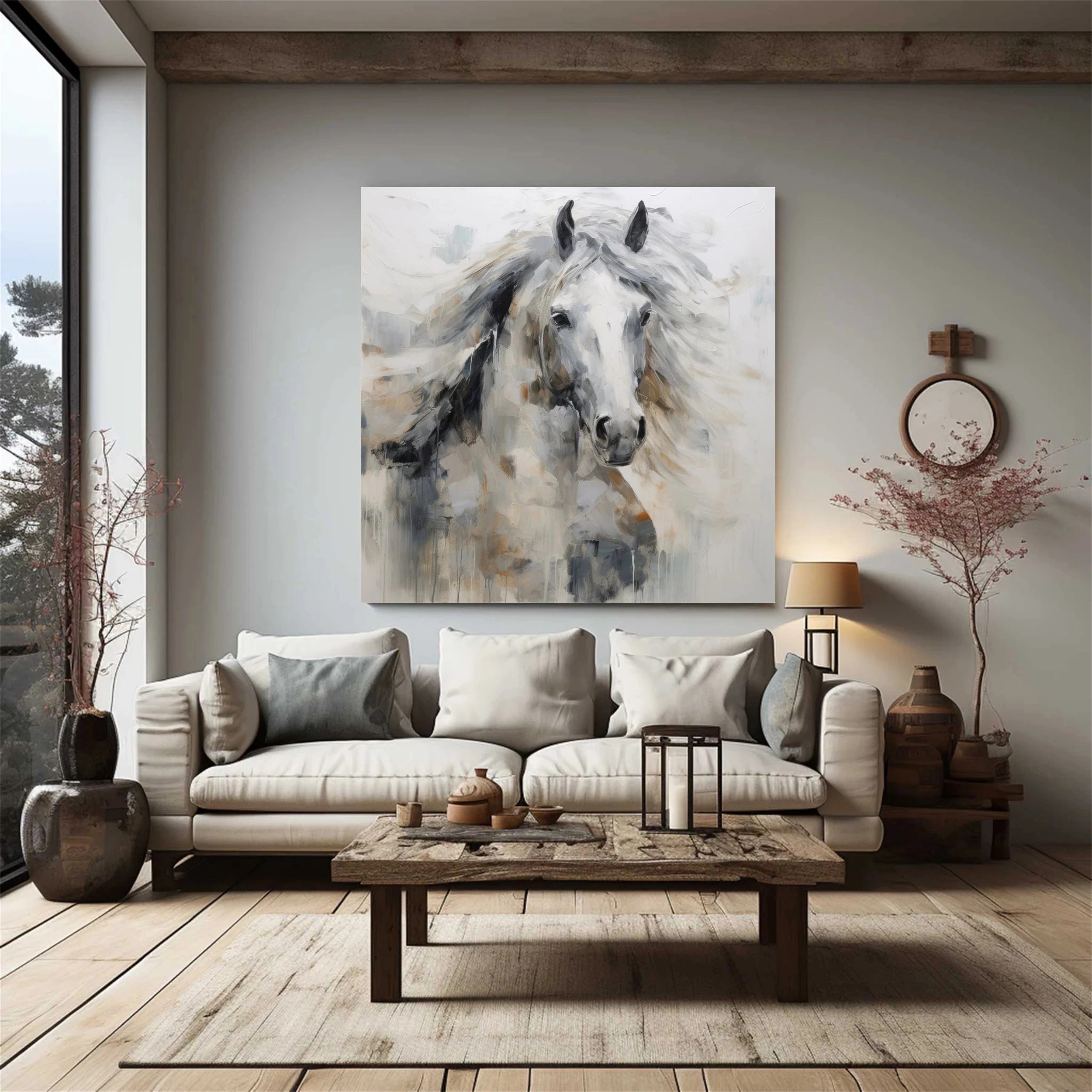 Colorful Horse Abstract Animal Wall Art #AL008