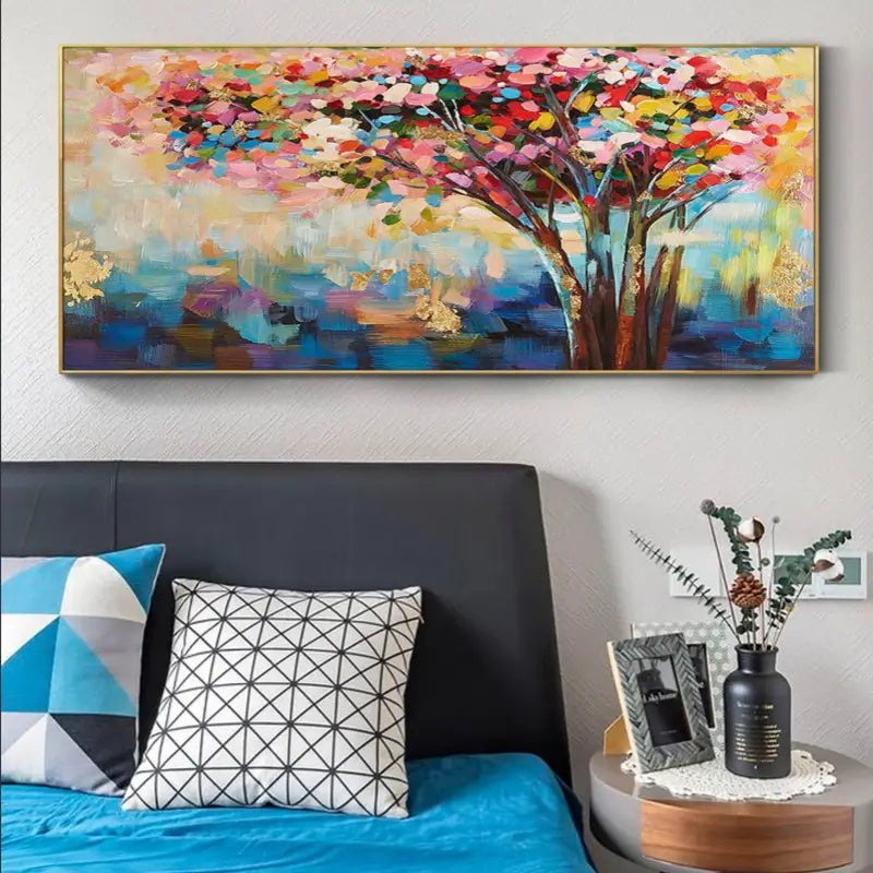 Colorful Flower & Tree Abstract Wall Art #ML001