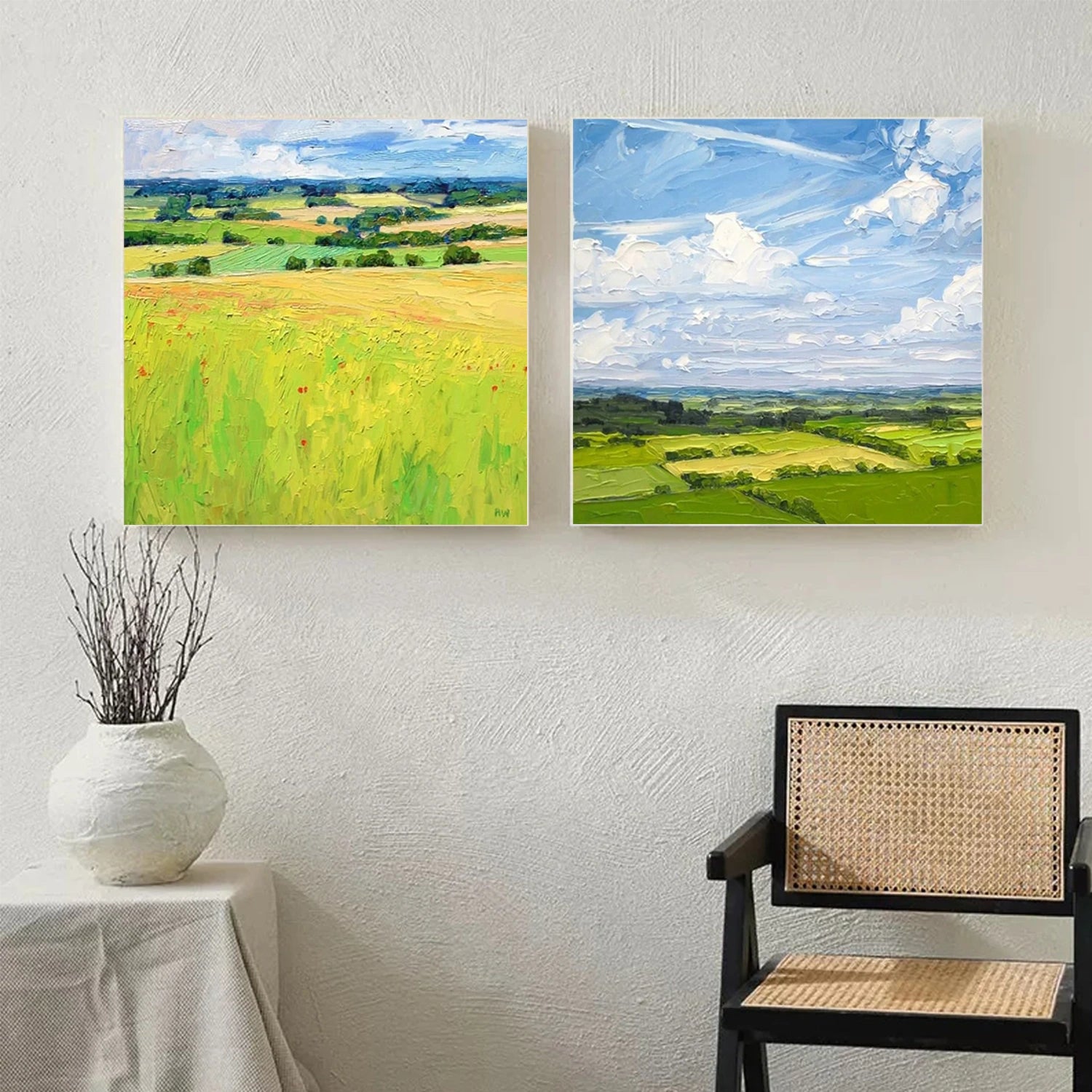 Flower & Tree Abstract Wall Art Set of 2 #ML141
