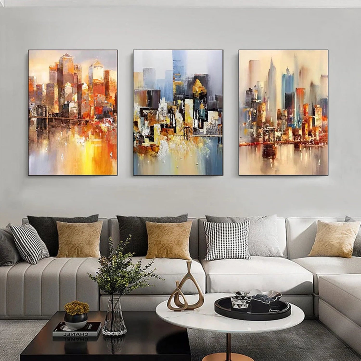 Abstract Canvas Art Set of 3 #WS679