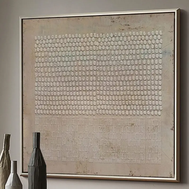 Textured Wabi-Sabi Abstract Brown Wall Art Installation, Brown Abstract Canvas Wall Decoration