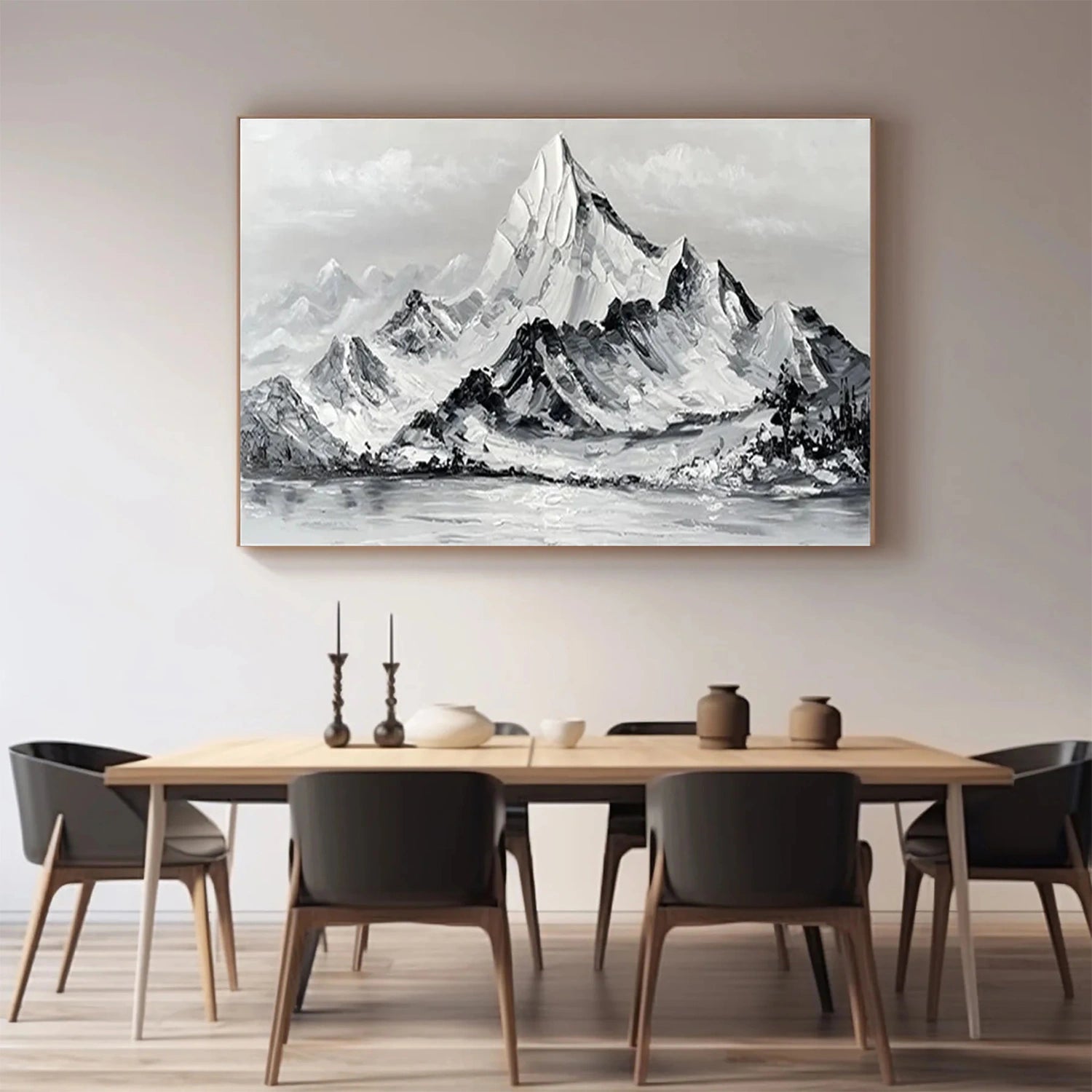 Minimalist Mountain Textured Canvas Art #MM262