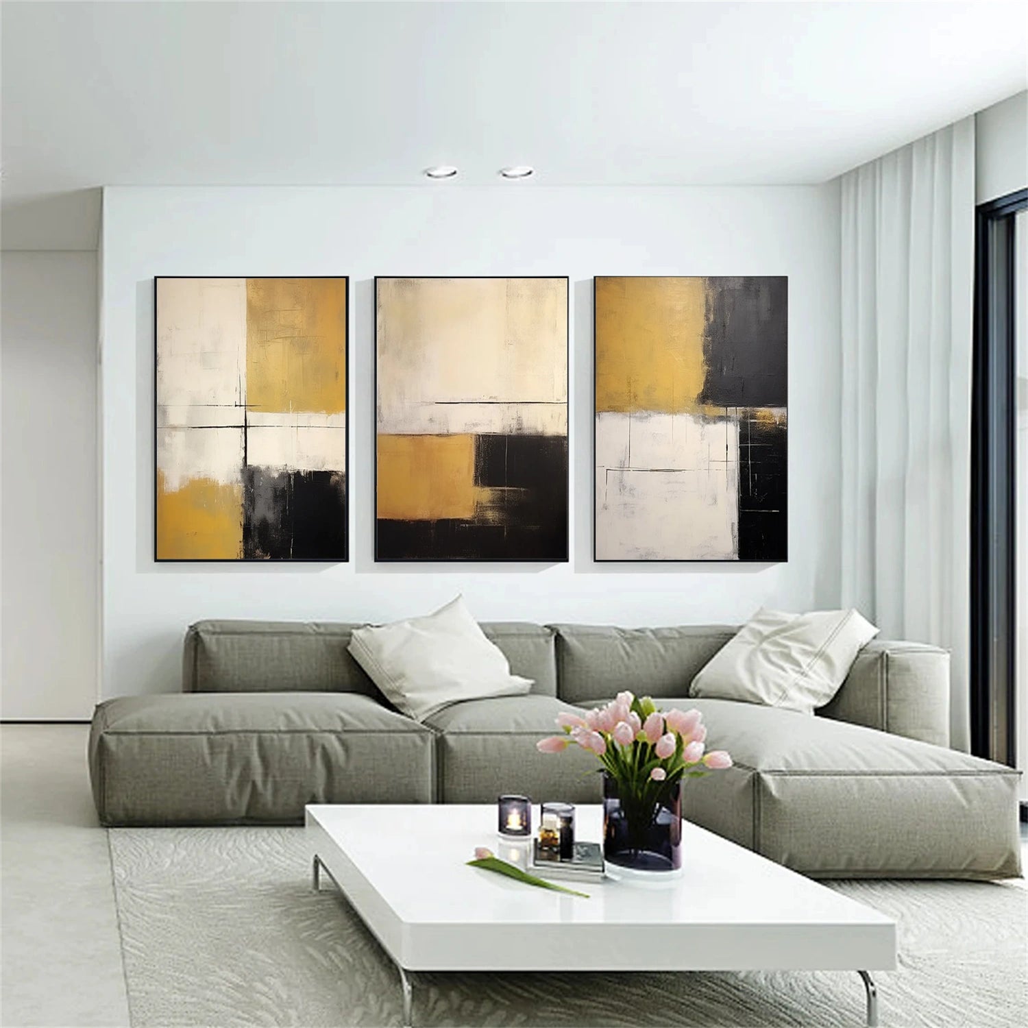 Abstract Canvas Art Set of 3 #WS681