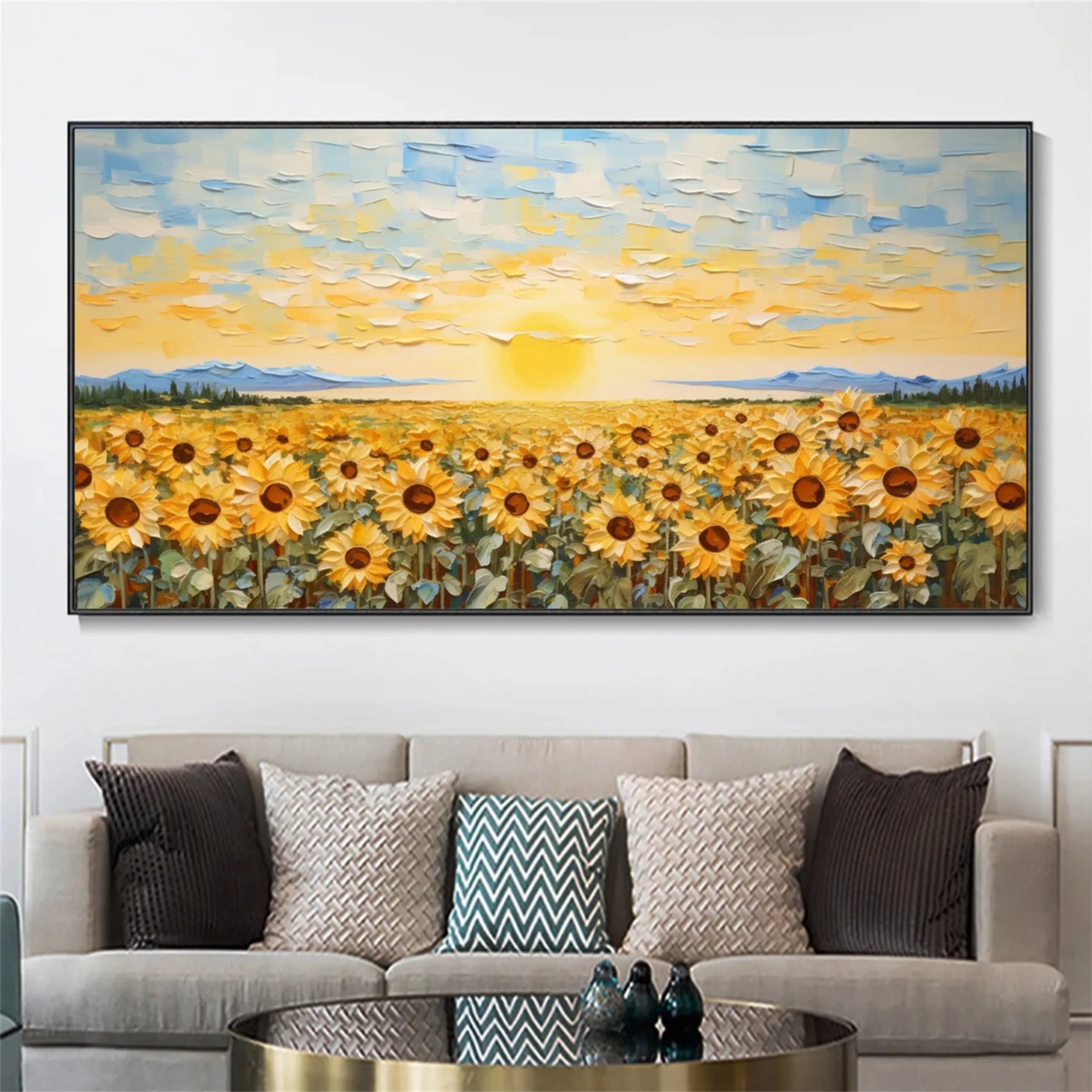 Colorful Flower & Tree Abstract Textured Wall Art #ML035