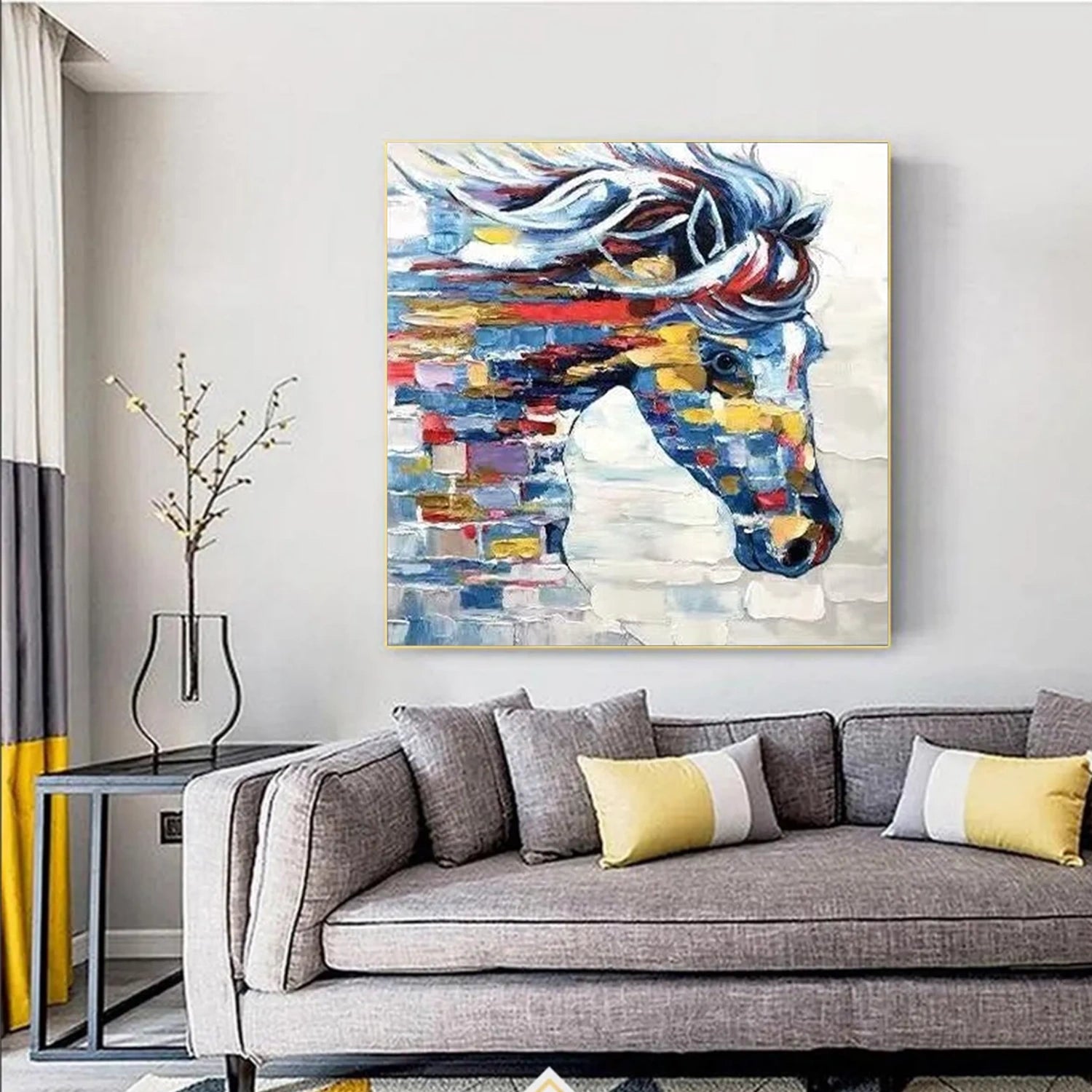 Abstract Animal Horse Wall Art #AL140