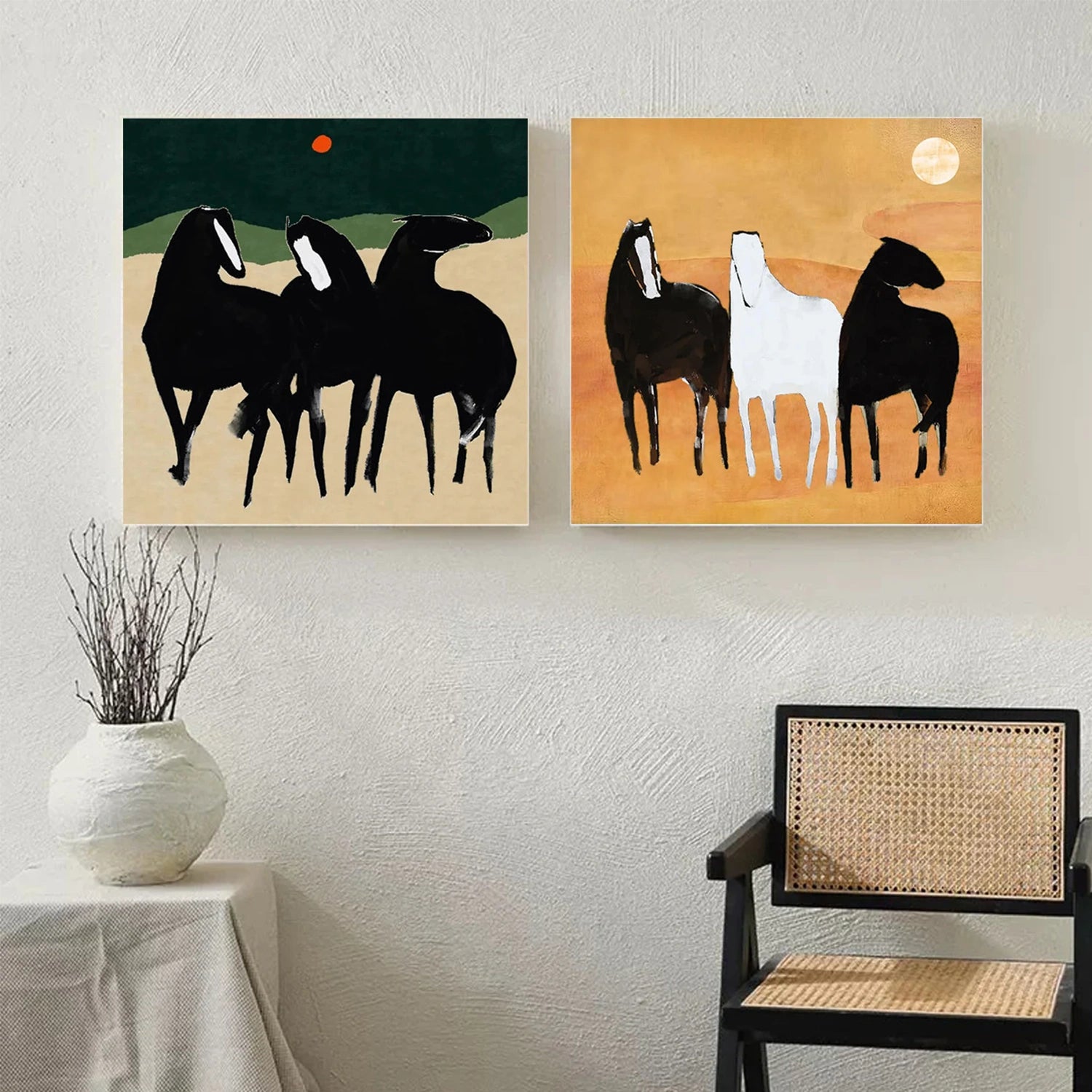 Abstract Animal Wall Art Set of 2 #AL139
