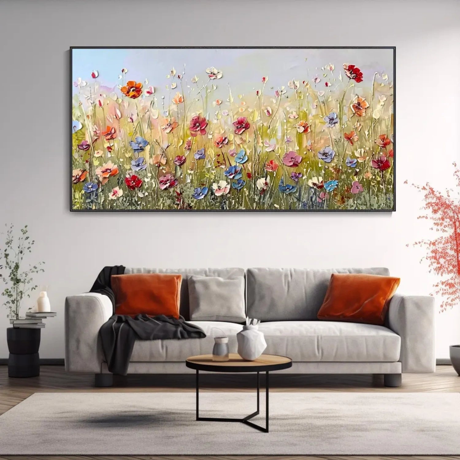 Colorful Flower Abstract Textured Wall Art #ML063