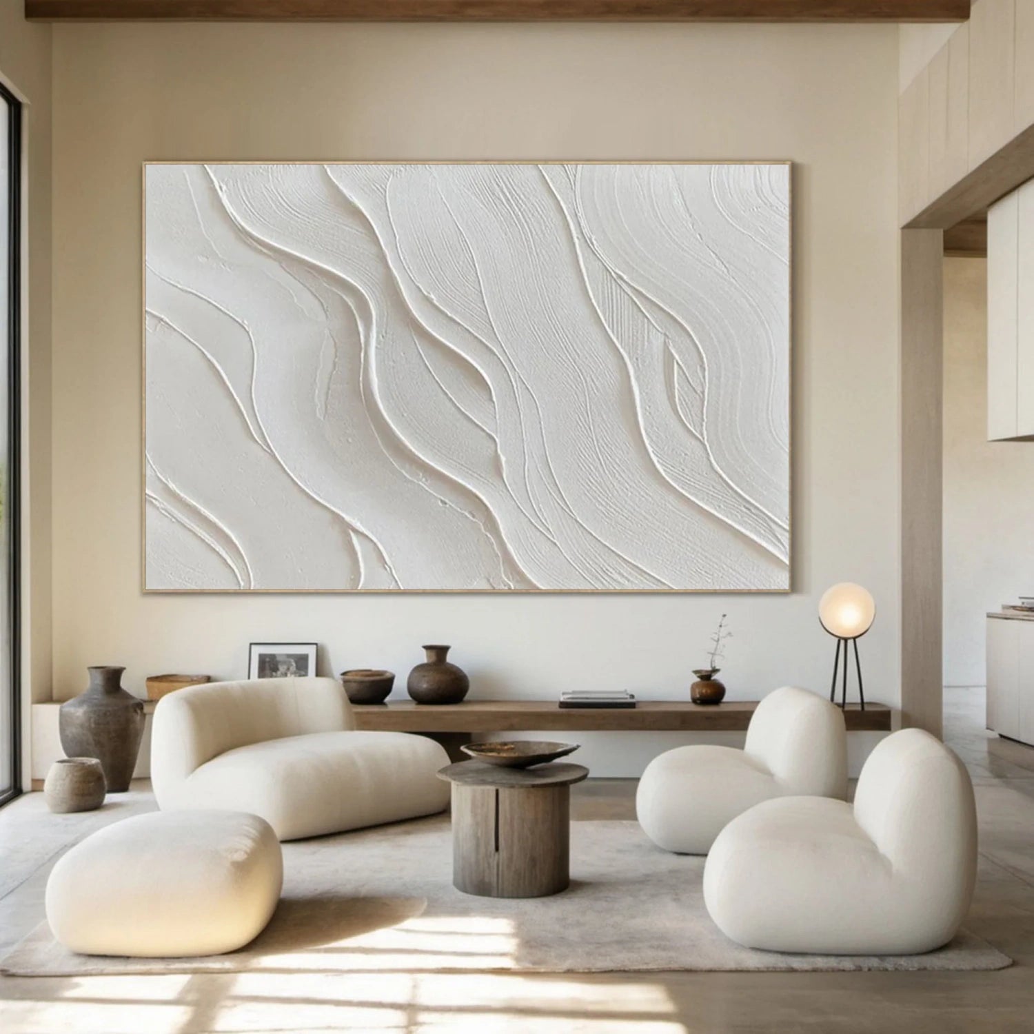 White Minimalistic Textured Art #MM225