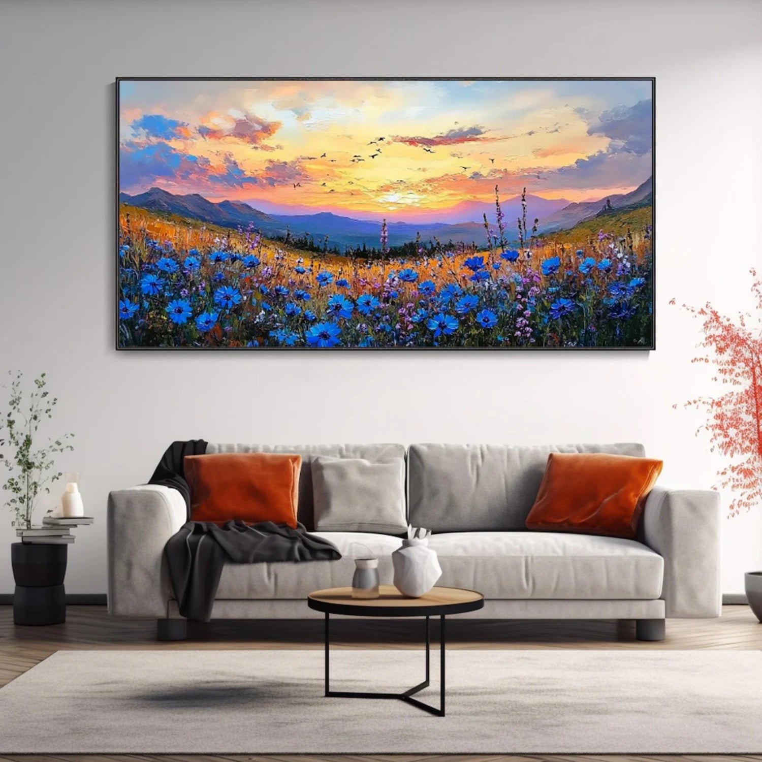 Colorful Flower Abstract Textured Wall Art #ML065