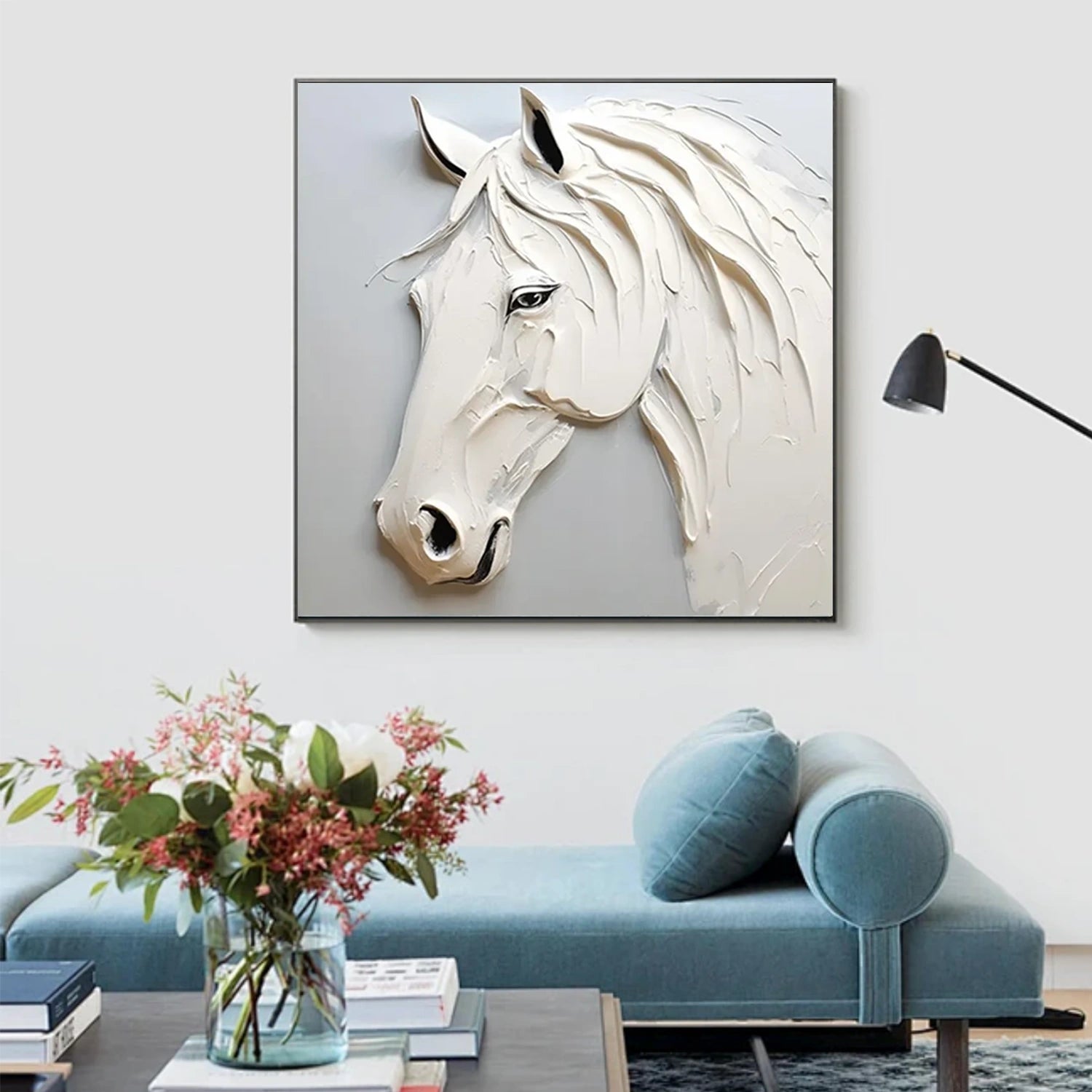 Abstract Animal Horse Textured Wall Art #AL130