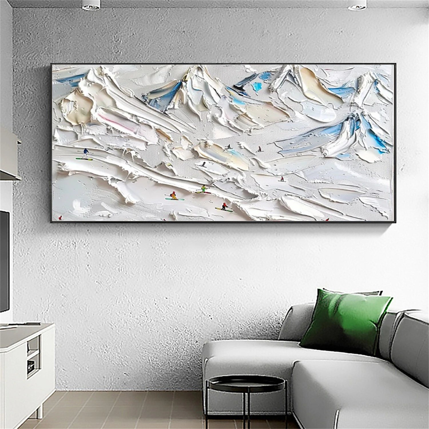 White Sport Art Minimalist Textured Wall Art #SA011