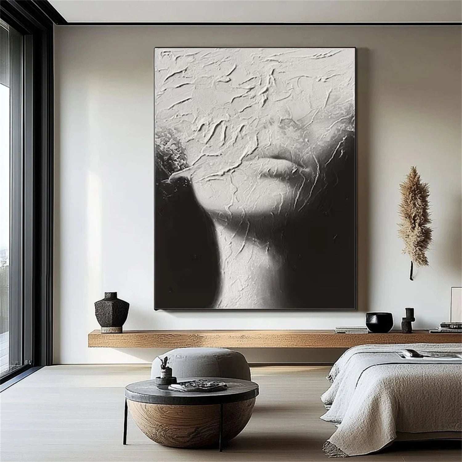 Abstract Portrait Black and White Painting #AP036
