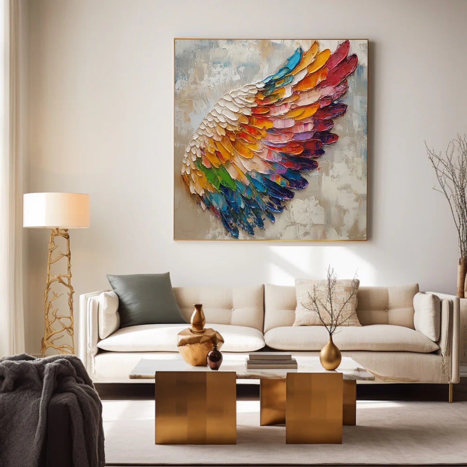 Abstract Angel Portrait Textured Wall Art #AP091
