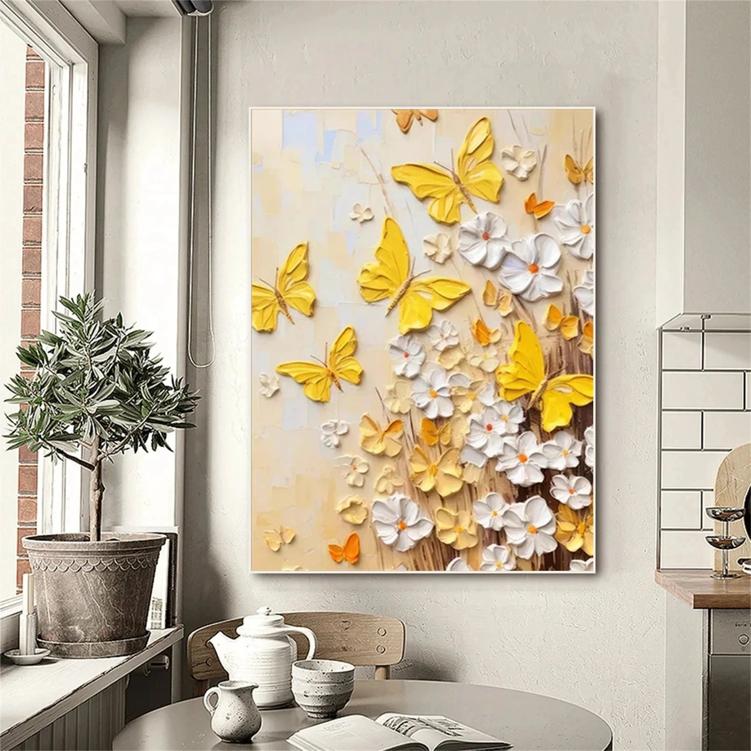 Flower & Tree Abstract Textured Wall Art #ML085