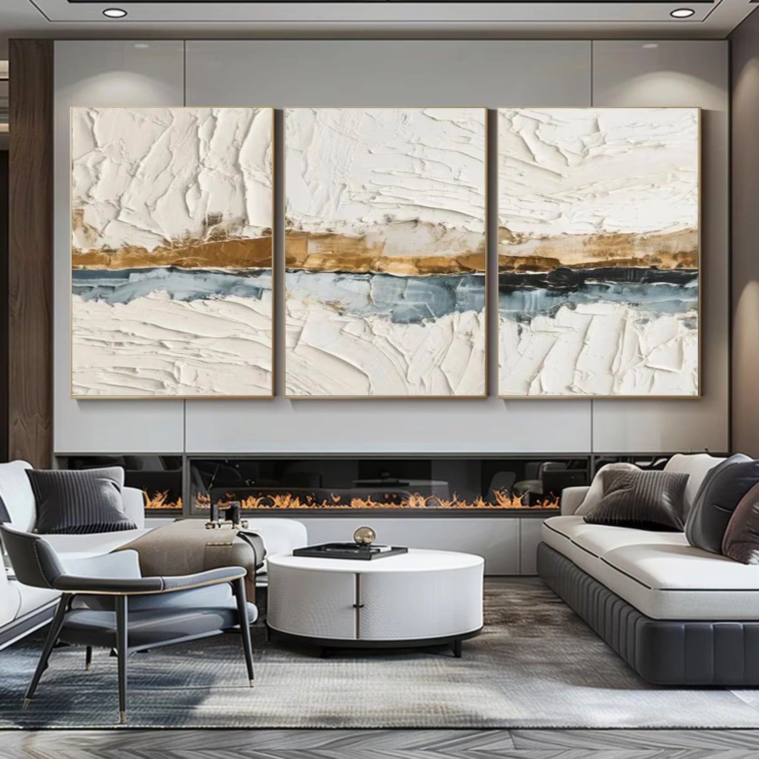 Minimalist Textured Canvas Art Set of 3 #MM304