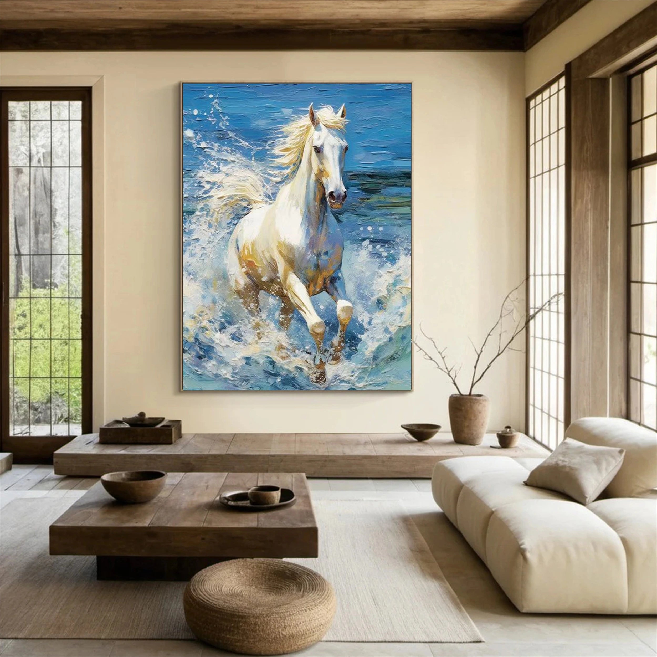 Colorful Horse Abstract Animal Wall Art #AL030