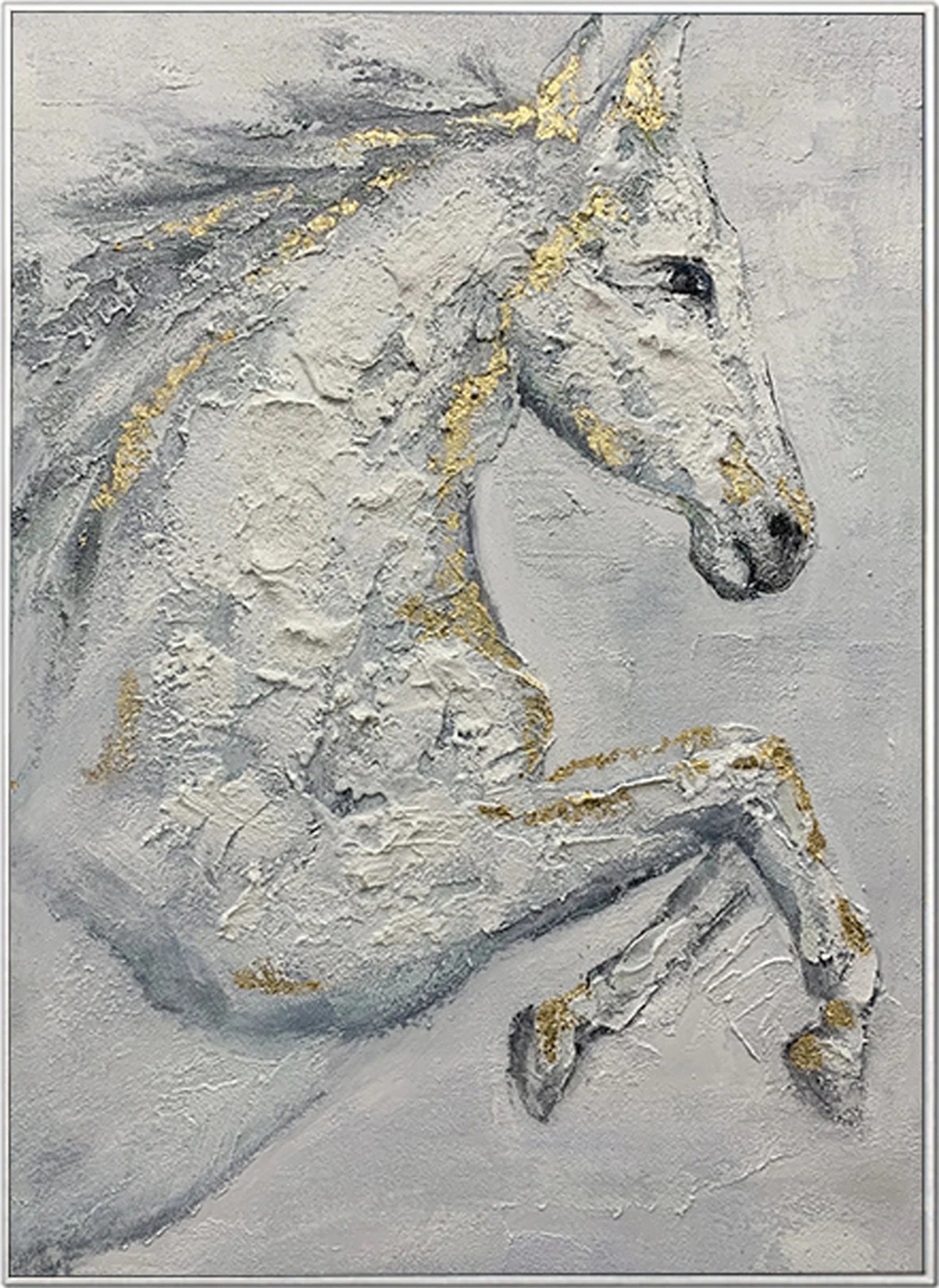 White Horse Abstract Animal Wall Art #AL002