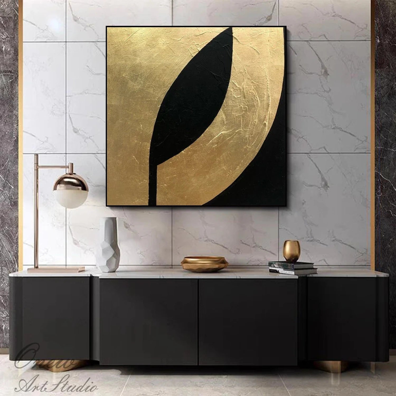 Black Minimalist Canvas Art #MZ110