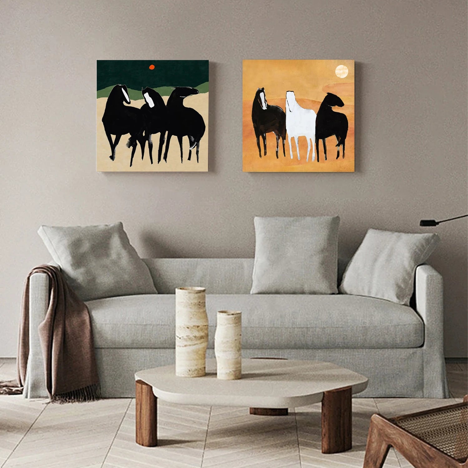 Abstract Animal Wall Art Set of 2 #AL139