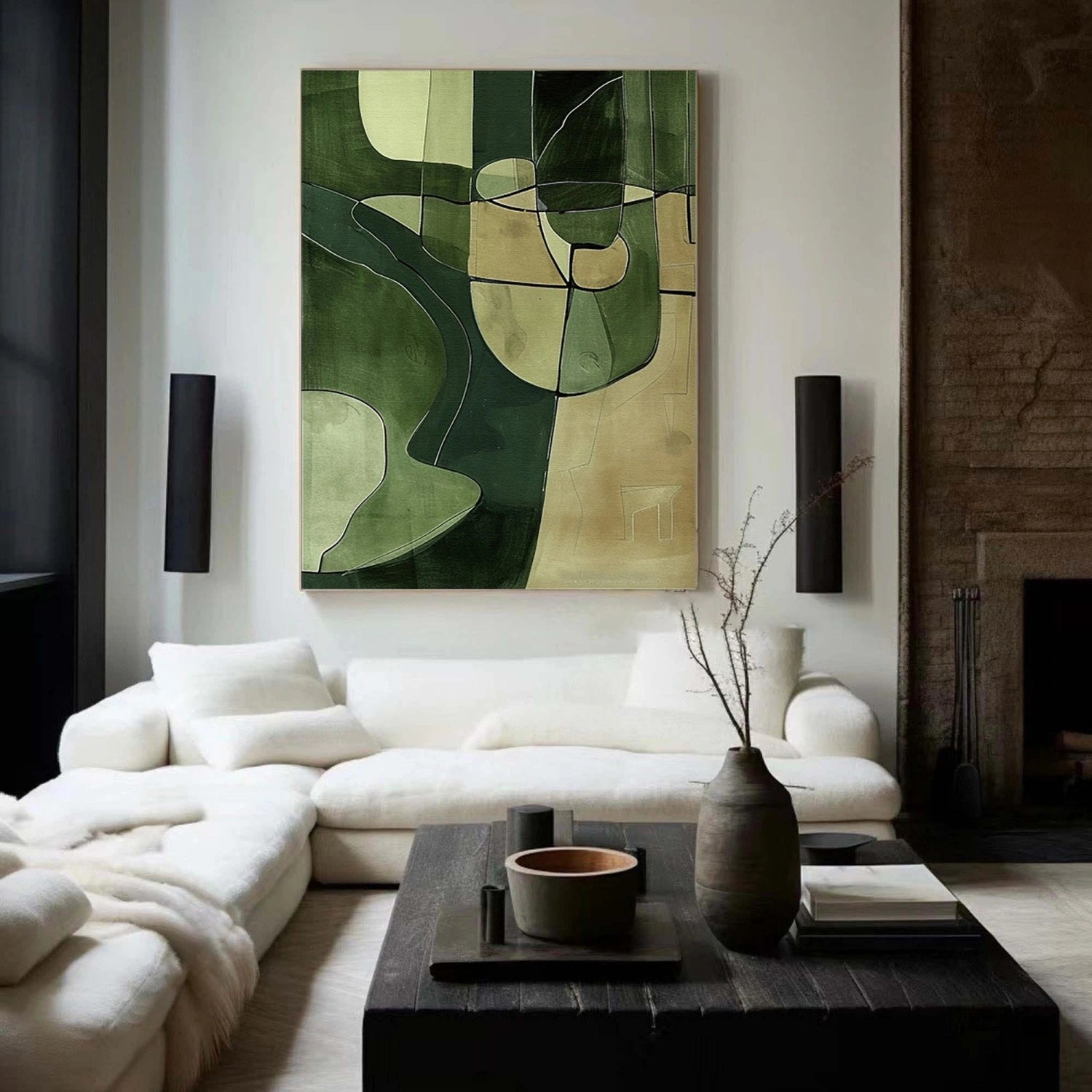 Green Abstract Art Painting #WS452