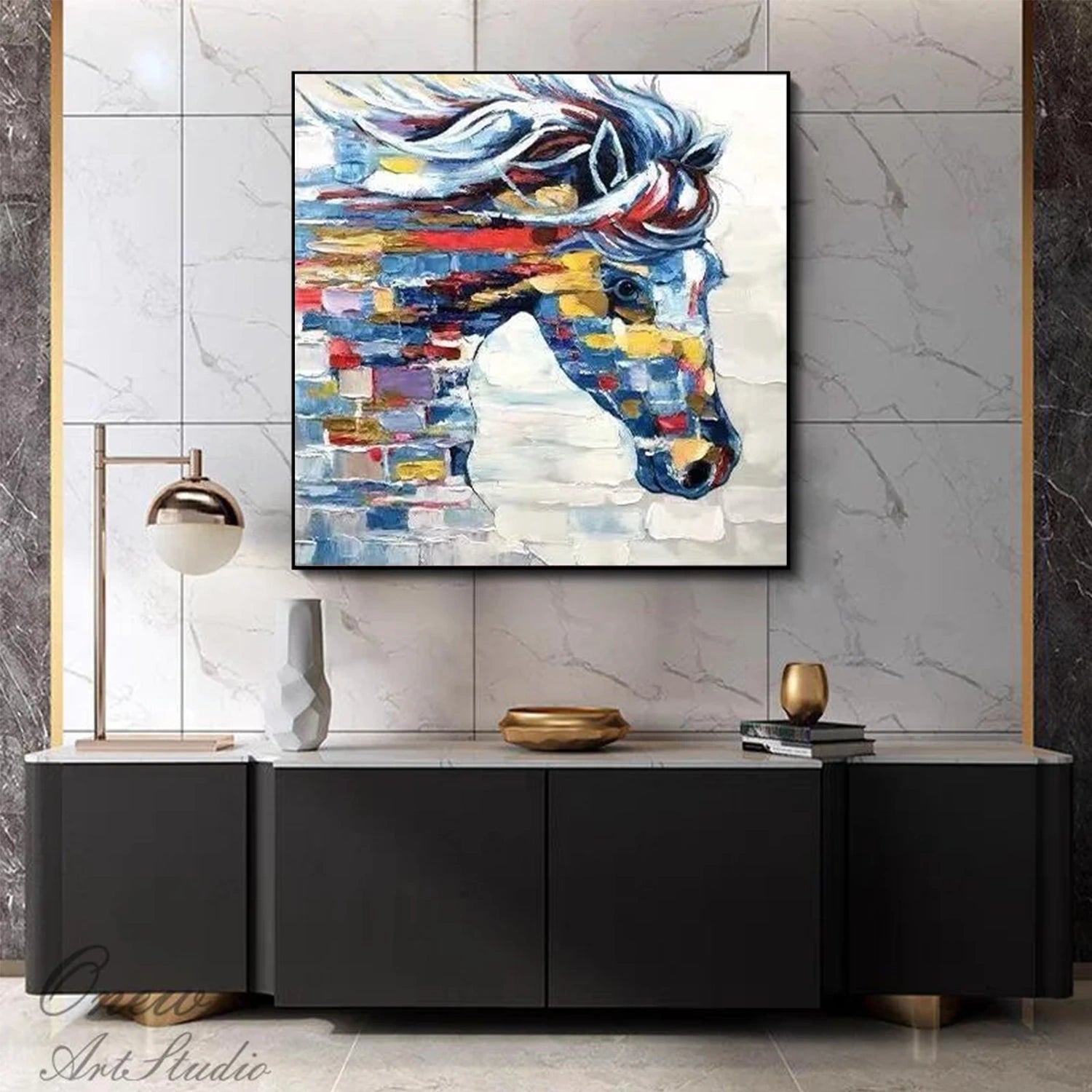 Abstract Animal Horse Wall Art #AL140