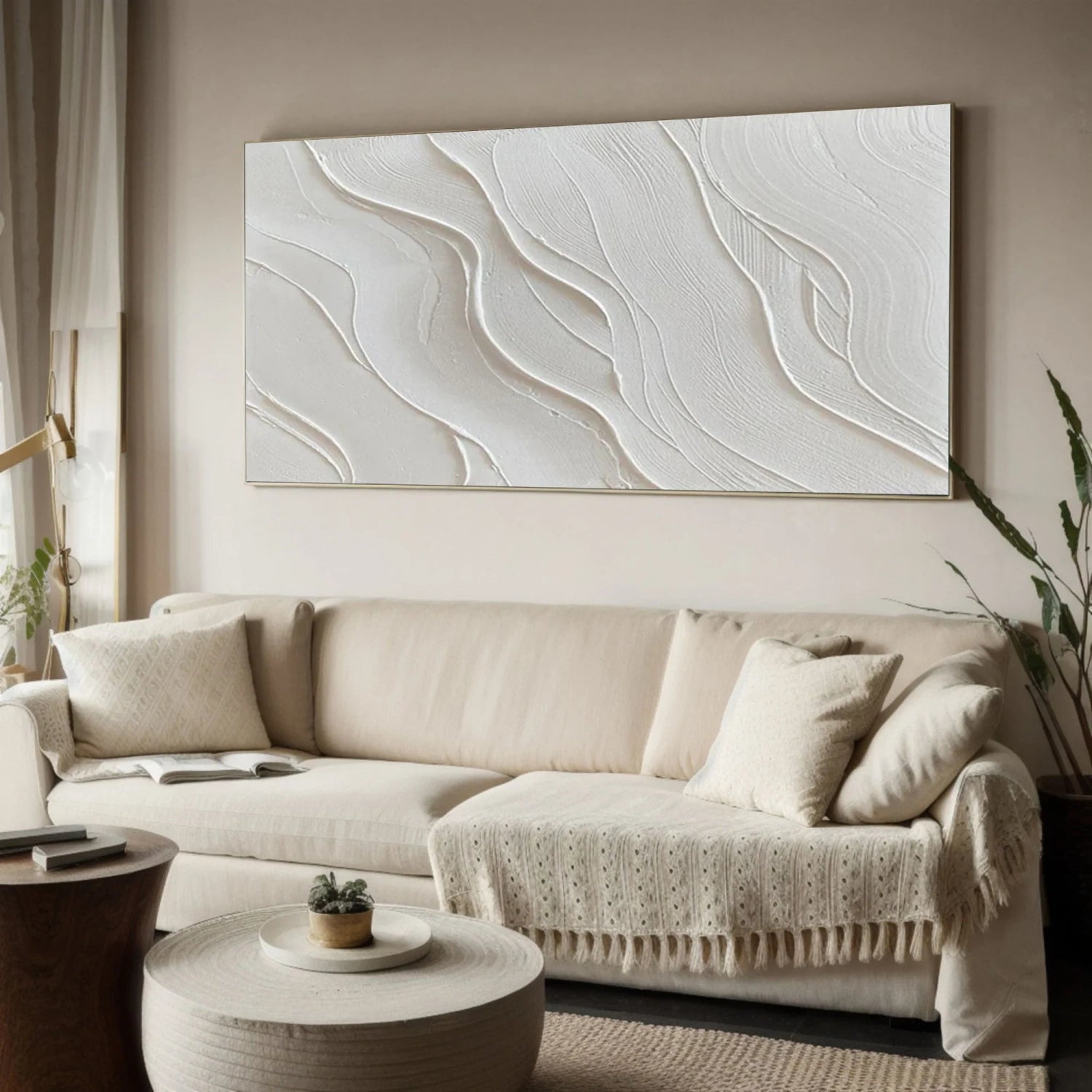 White Minimalistic Textured Art #MM225