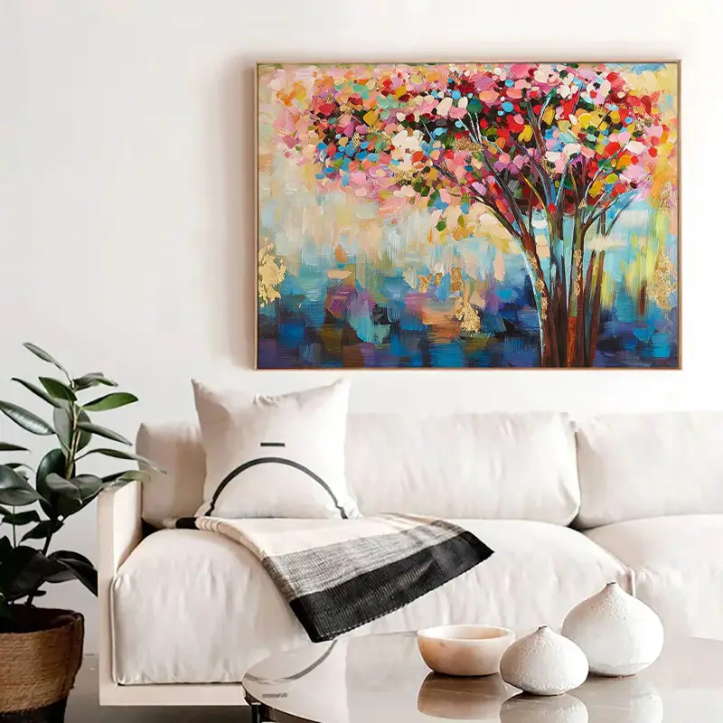 Colorful Flower & Tree Abstract Wall Art #ML001