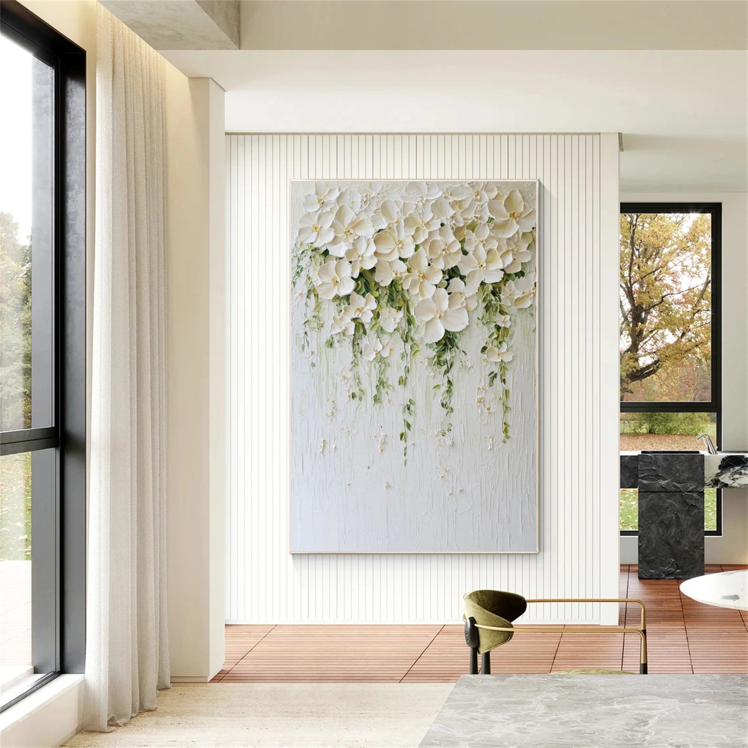 Flower & Tree Abstract Textured Wall Art #ML202