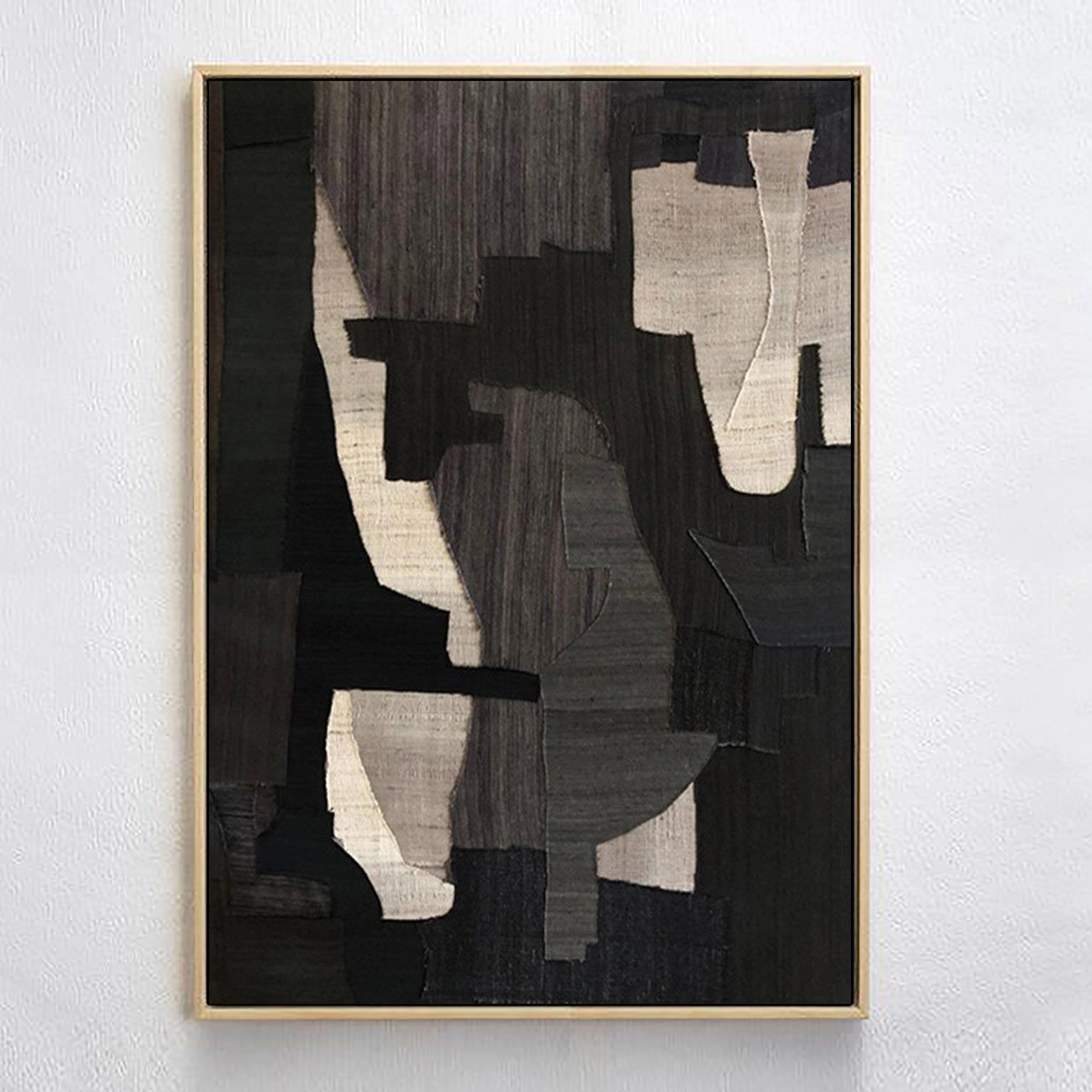 3D Textured Wabi Sabi Minimalist Wall Art Modern Abstract Painting On Canvas For Living Room/Bedroom