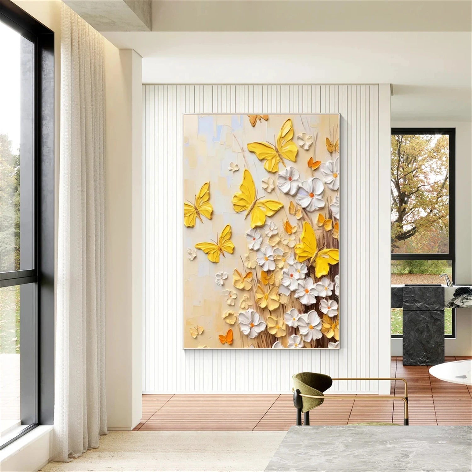 Flower & Tree Abstract Textured Wall Art #ML085