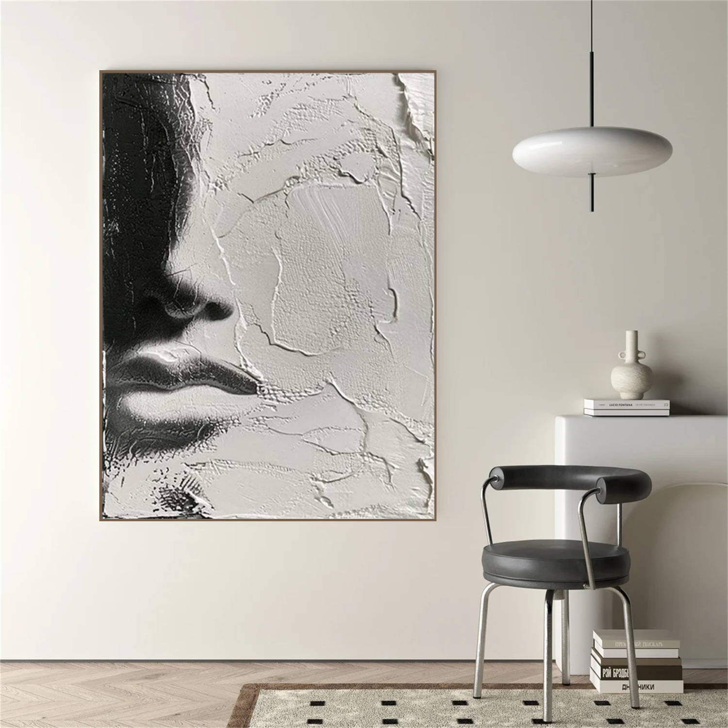 Abstract Portrait Black and White Painting #AP035