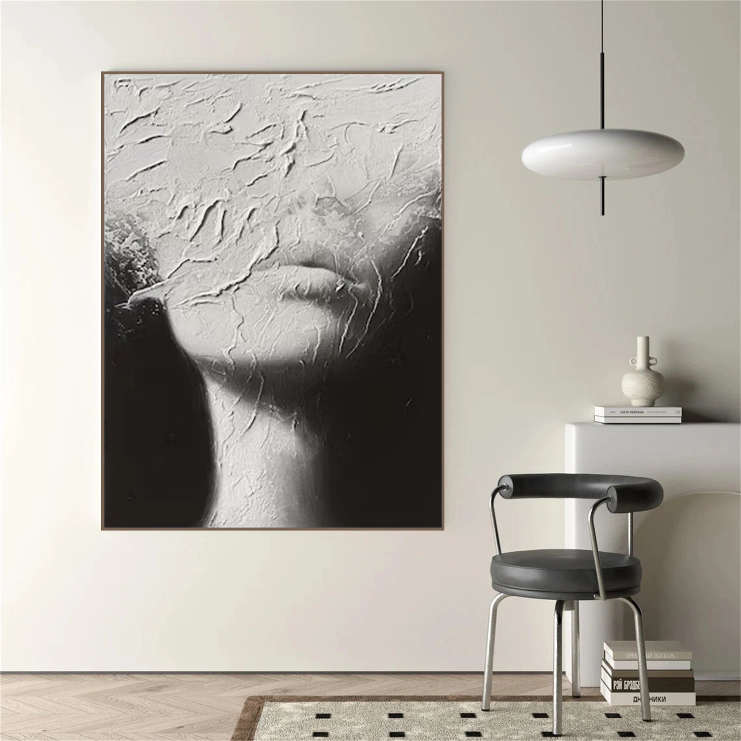 Abstract Portrait Black and White Painting #AP036