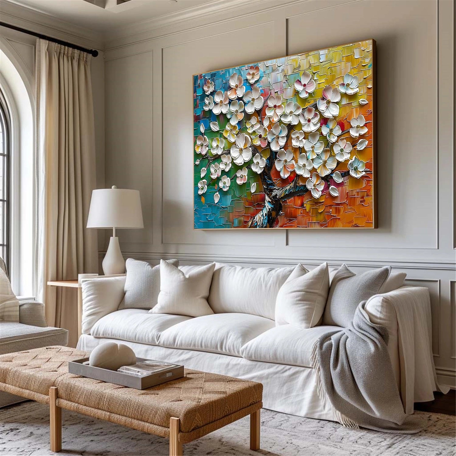 Flower & Tree Abstract Textured Wall Art #ML189