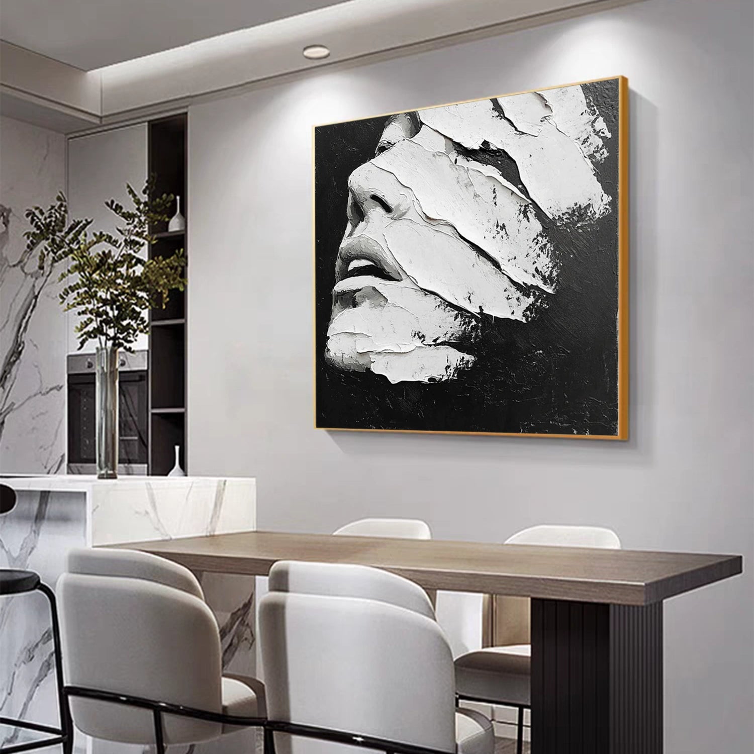 Abstract Portrait Textured Wall Art #AP092