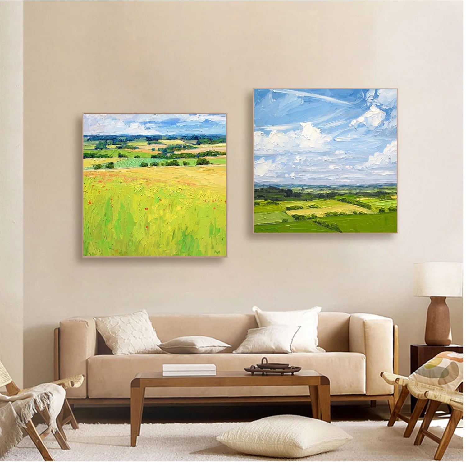 Flower & Tree Abstract Wall Art Set of 2 #ML141