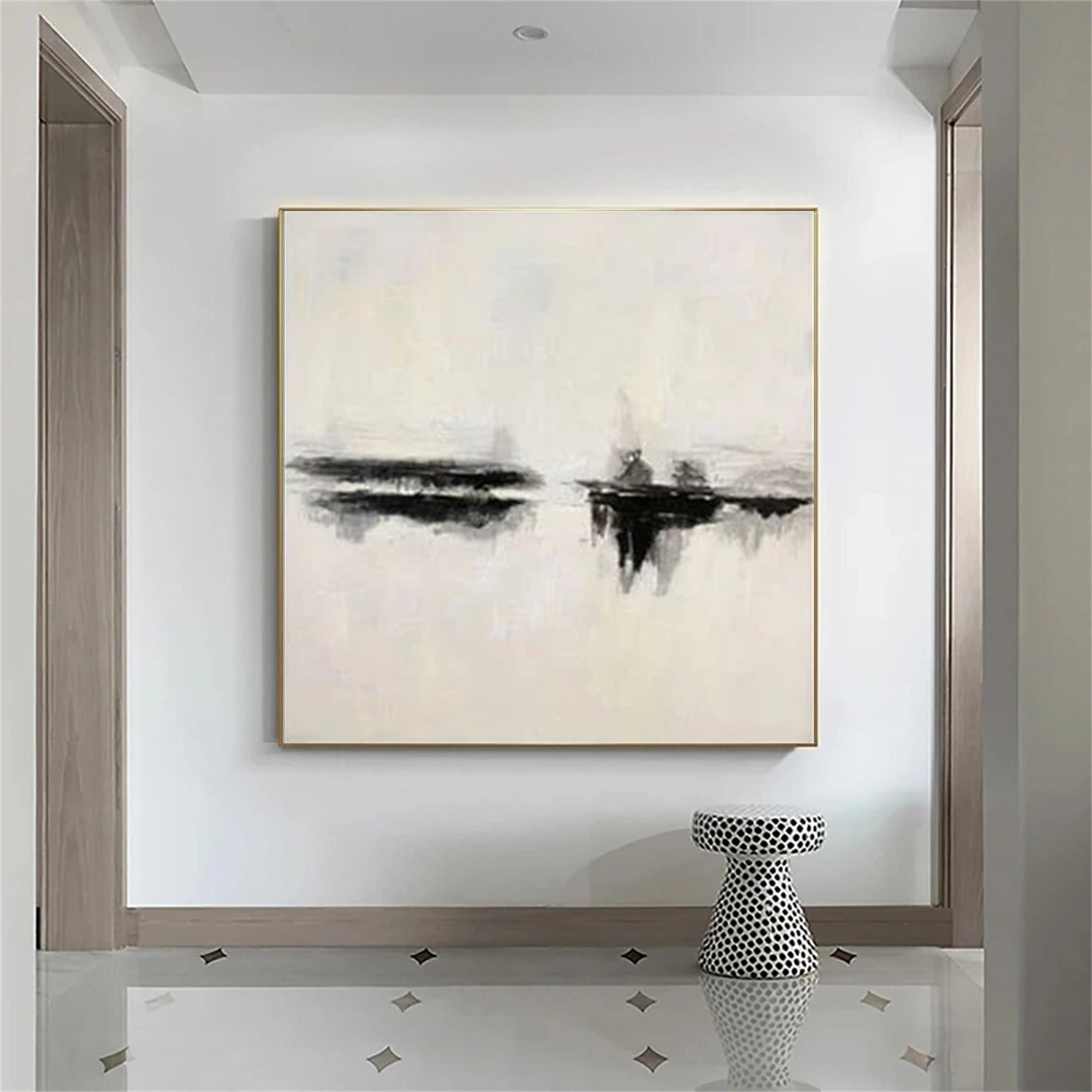 Black and White Minimalist Canvas Art #MZ112